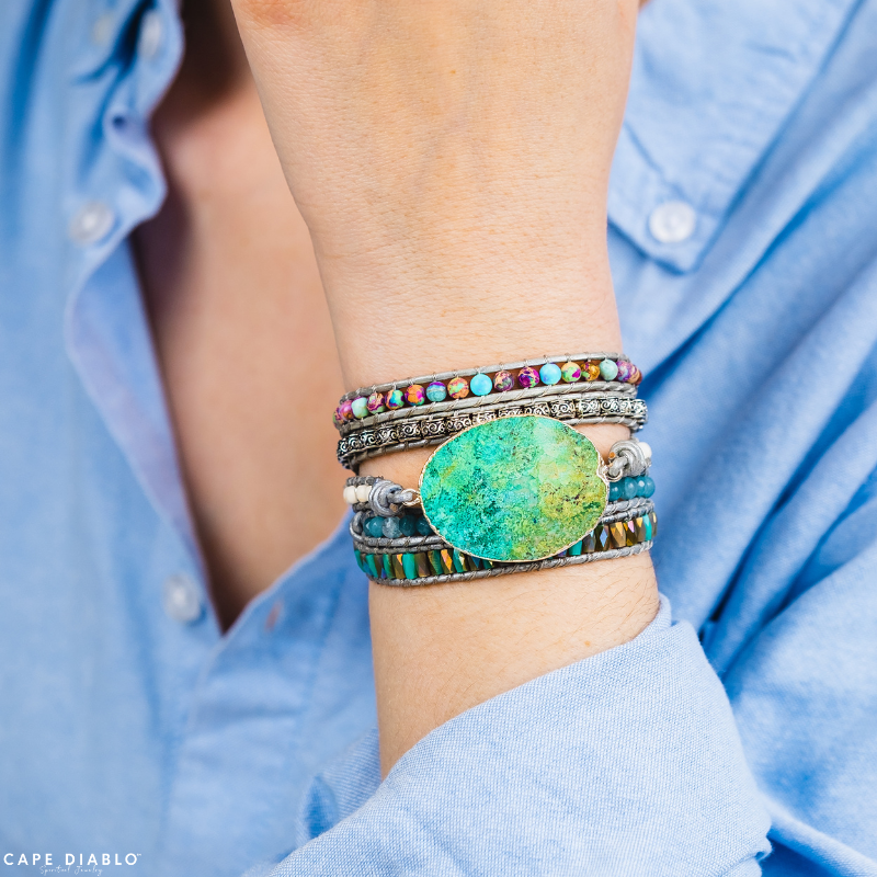 OCEAN JASPER BOHO WRAP BRACELET