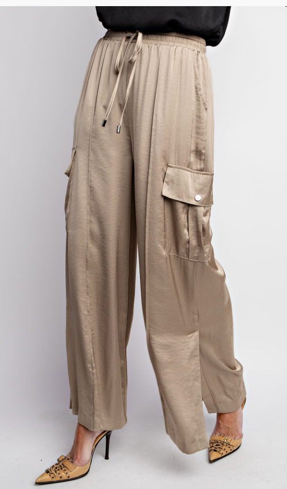 SATIN CARGO PANTS